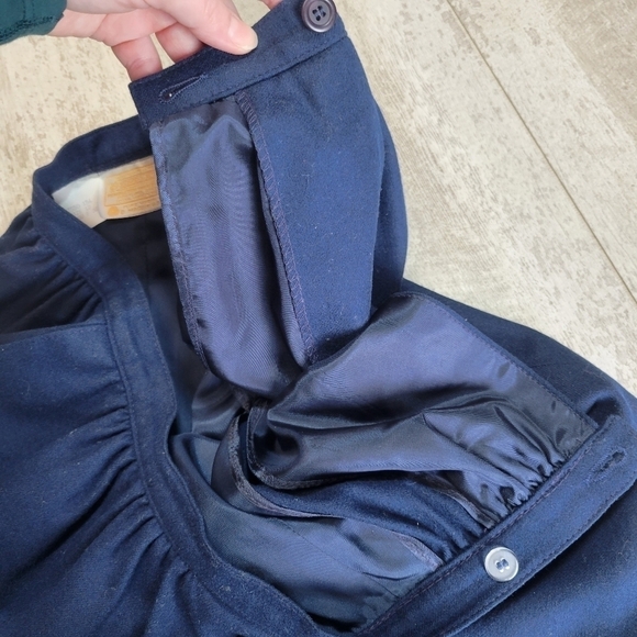 Vintage Navy Blue Wool Pendleton Midi Skirt 12 - Picture 4 of 6